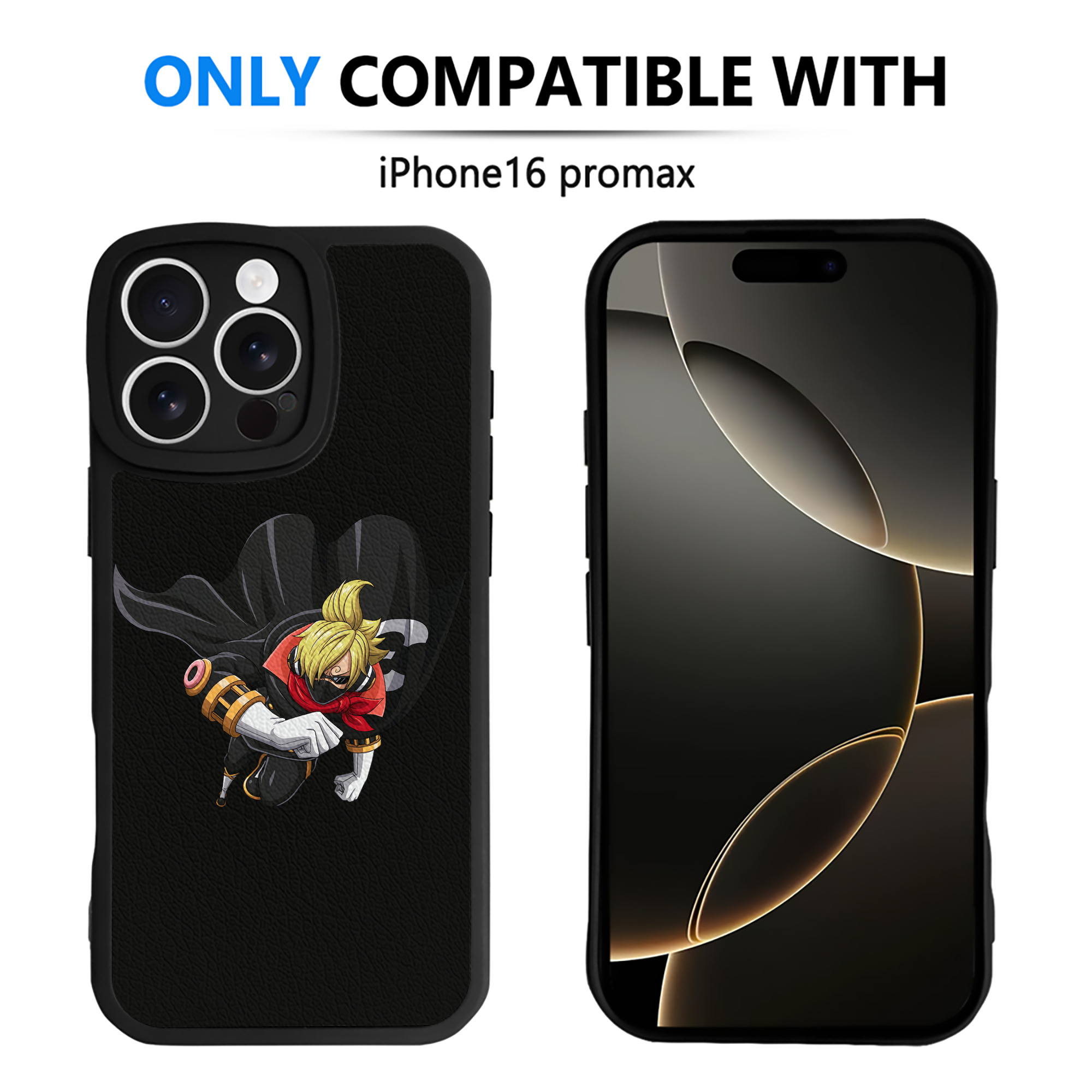 （画像用） ワンピース サンジ ONE PIECE Sanji 【iPhone 16シリーズ対応】シリコンスマホケース（レザー調） 材質：シリコン